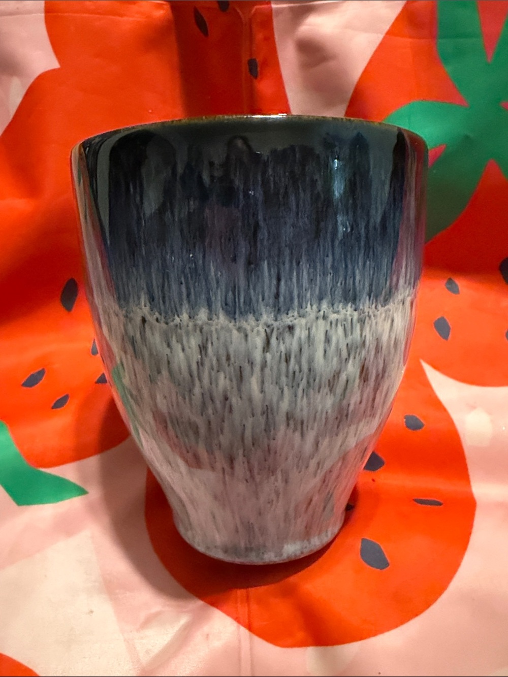 Speckled Gradient Ceramic Coffee Mug set of two in Blue and Gray - Picture 2 of 7